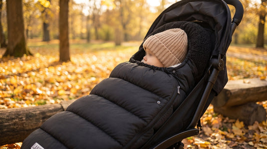 Zwarte universele voetenzak van Laavir voor buggy en kinderwagen