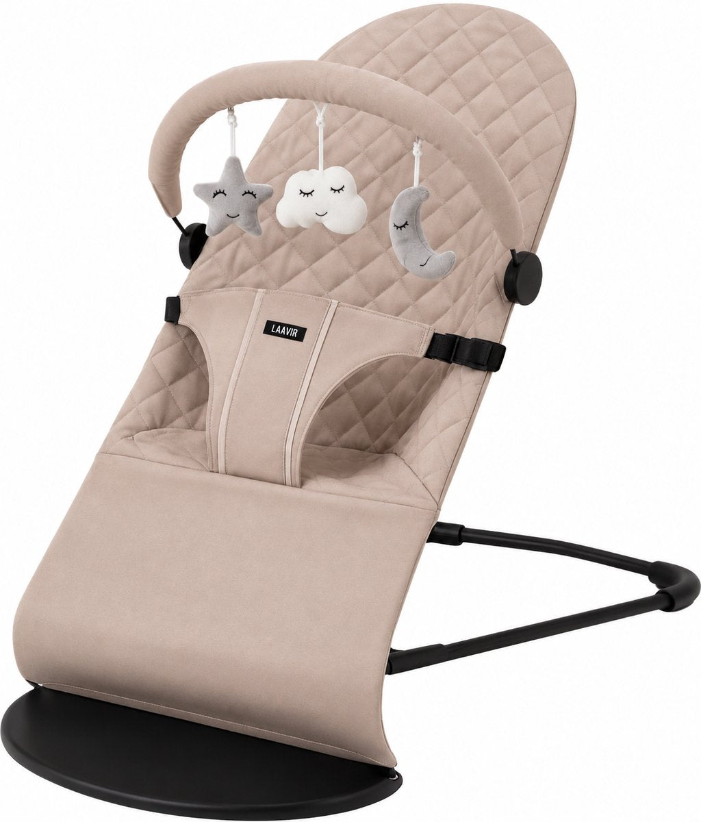 Laavir Baby Wipstoel Compact Beige - wipstoel met speelboog met ster, wolk en maan