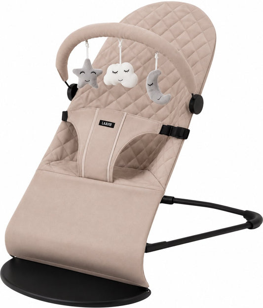 Laavir Baby Wipstoel Compact Beige - wipstoel met speelboog met ster, wolk en maan