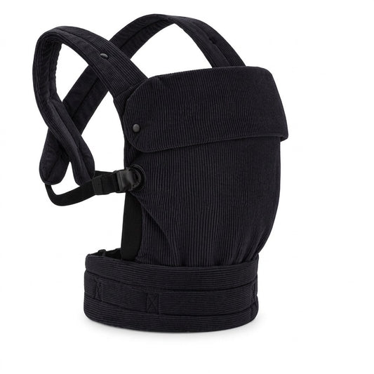 Baby Draagzak Corduroy Zwart Ergonomisch 0-36 Maanden Comfortabele Buikdrager Ademend & Verstelbaar (DE 1)
