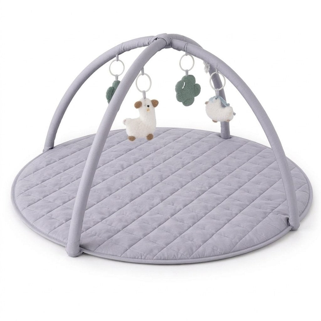 Babygym Speelkleed met Boog - Rond en Gewatteerd - Grijs (DE 1)
