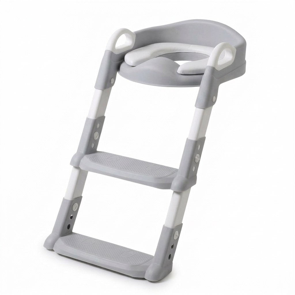 Laavir® WC‑Verkleiner & Toilettrainer met Trapje - Zelfstandigheid & Veiligheid voor Peuters - Grijs (EN 1)