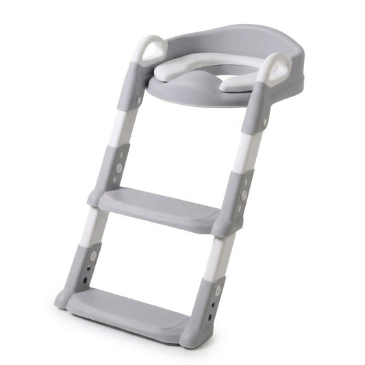 Laavir® WC‑Verkleiner & Toilettrainer met Trapje - Zelfstandigheid & Veiligheid voor Peuters - Grijs (FR 1)