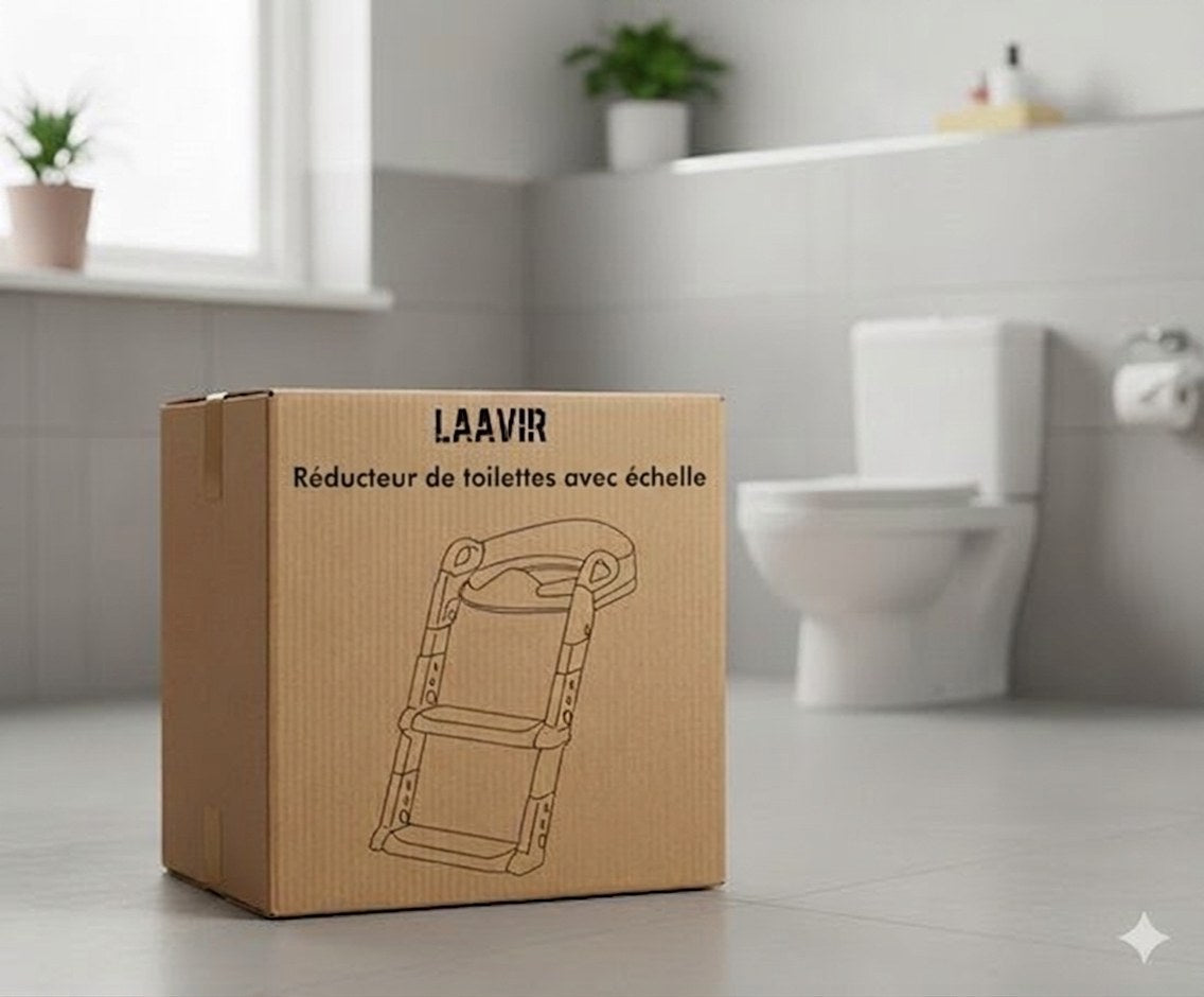 Laavir® WC‑Verkleiner & Toilettrainer met Trapje - Zelfstandigheid & Veiligheid voor Peuters - Grijs (FR 9)