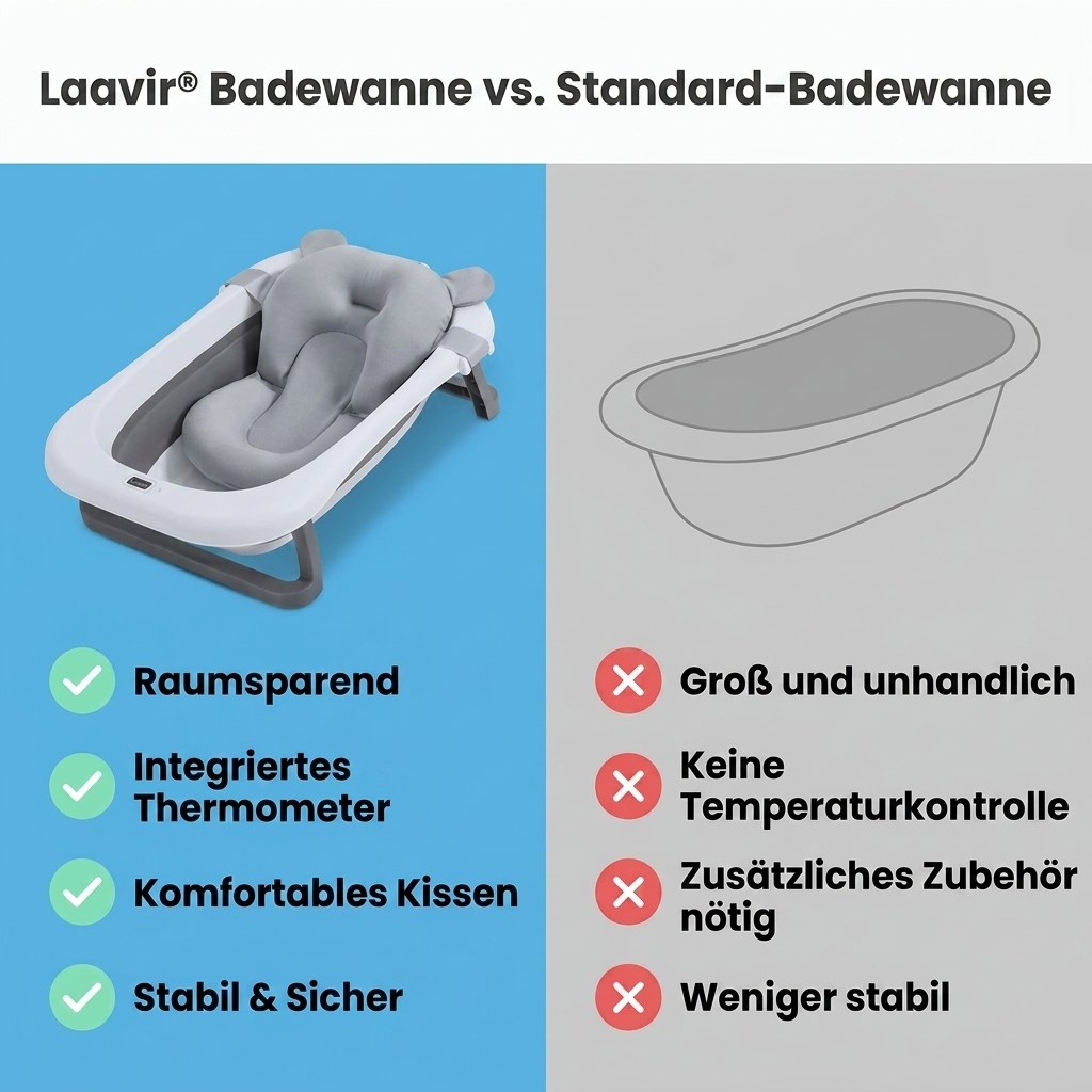 Babybad opvouwbaar met digitale thermometer & badkussen (DE 7)