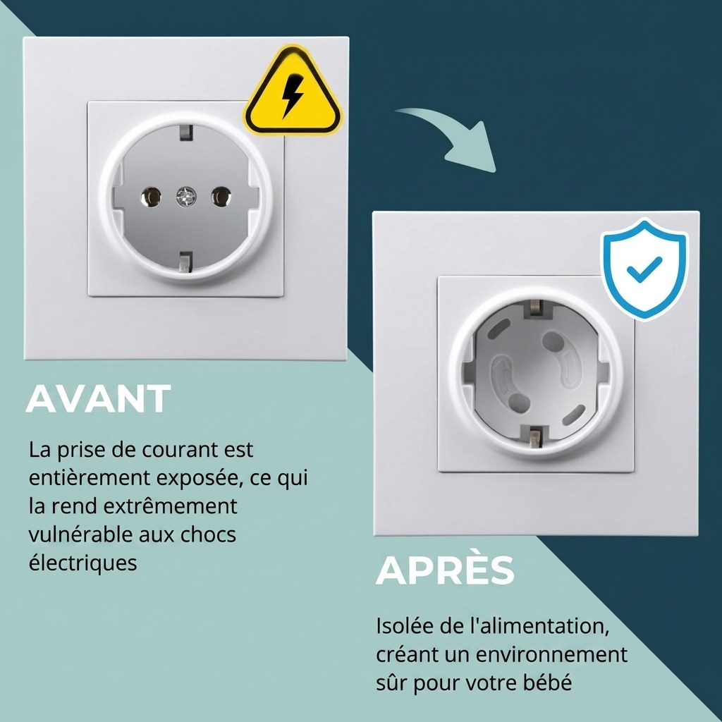 Stopcontactbeveiliging met 3M Plakstrips - 32 Stuks - Wit (FR 2)